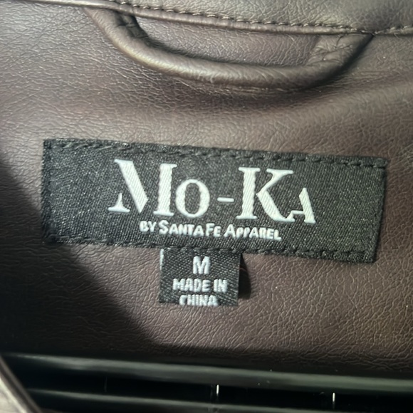 NWOT Mo-Ka by Santa Fe Brown Faux Leather Jacket Full Zip - Women’s M - Picture 8 of 17